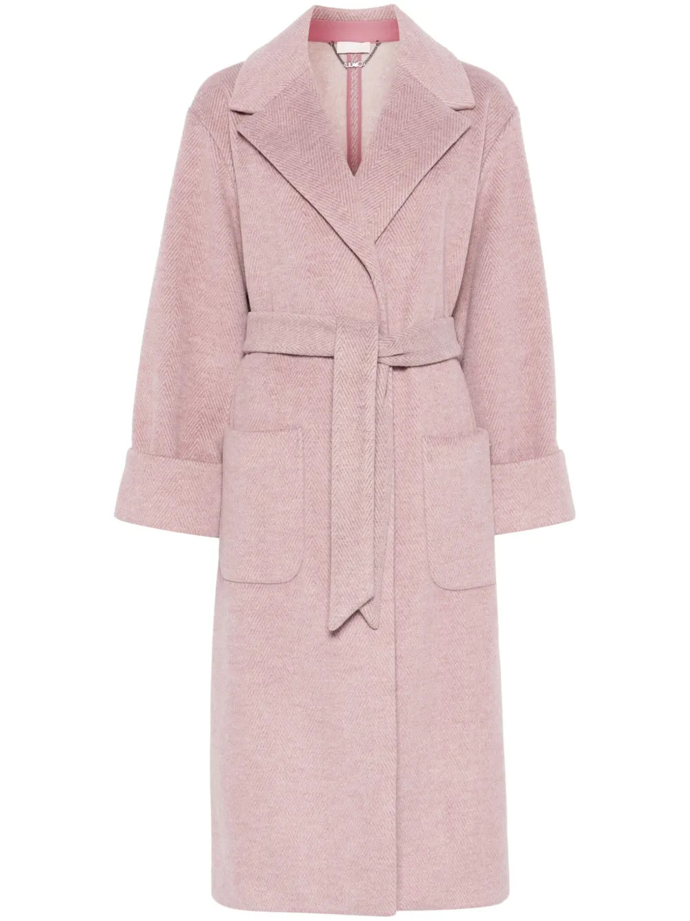 LIU JO Belted Coat  | Pink | FARFETCH | Farfetch Global