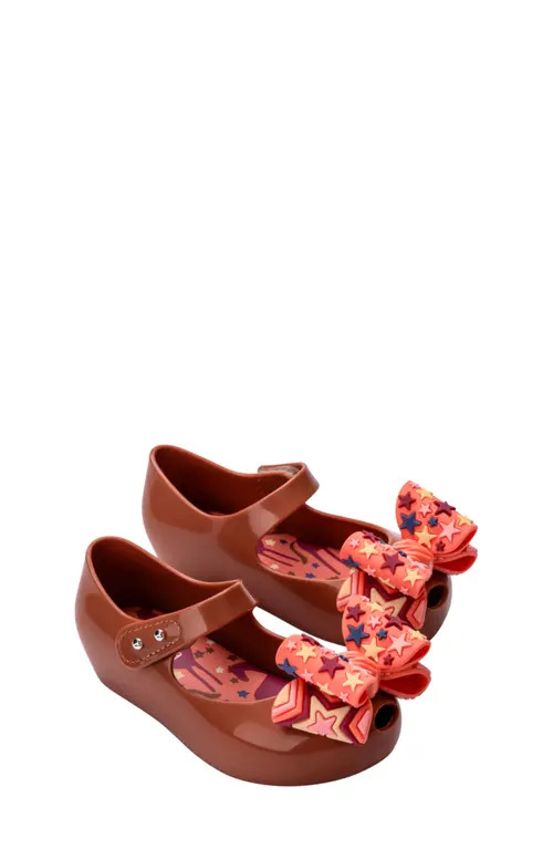 Mini Melissa Kids' Ultragirl Wonderland Mary Jane Flat in Brown/orange at Nordstrom, Size 10 | Nordstrom
