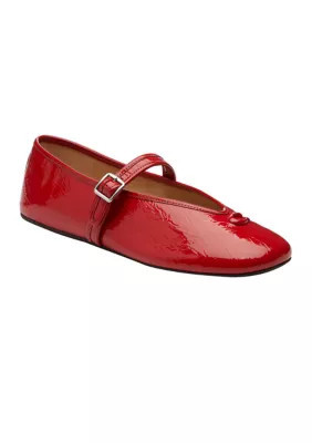 COACH Women's Sculpted C Mary Jane Flats, Red, 8.5M | Belk