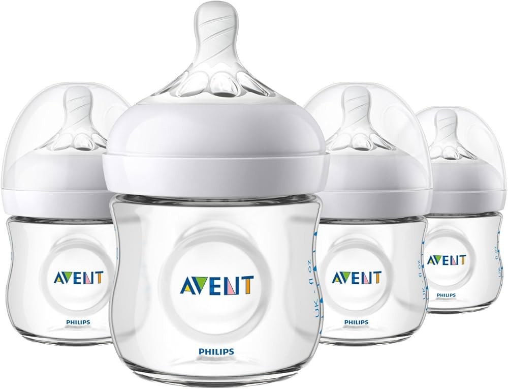 Philips Avent Natural Baby Bottle, Clear, 4 Oz, 4 Pack, SCF010/47 | Amazon (US)