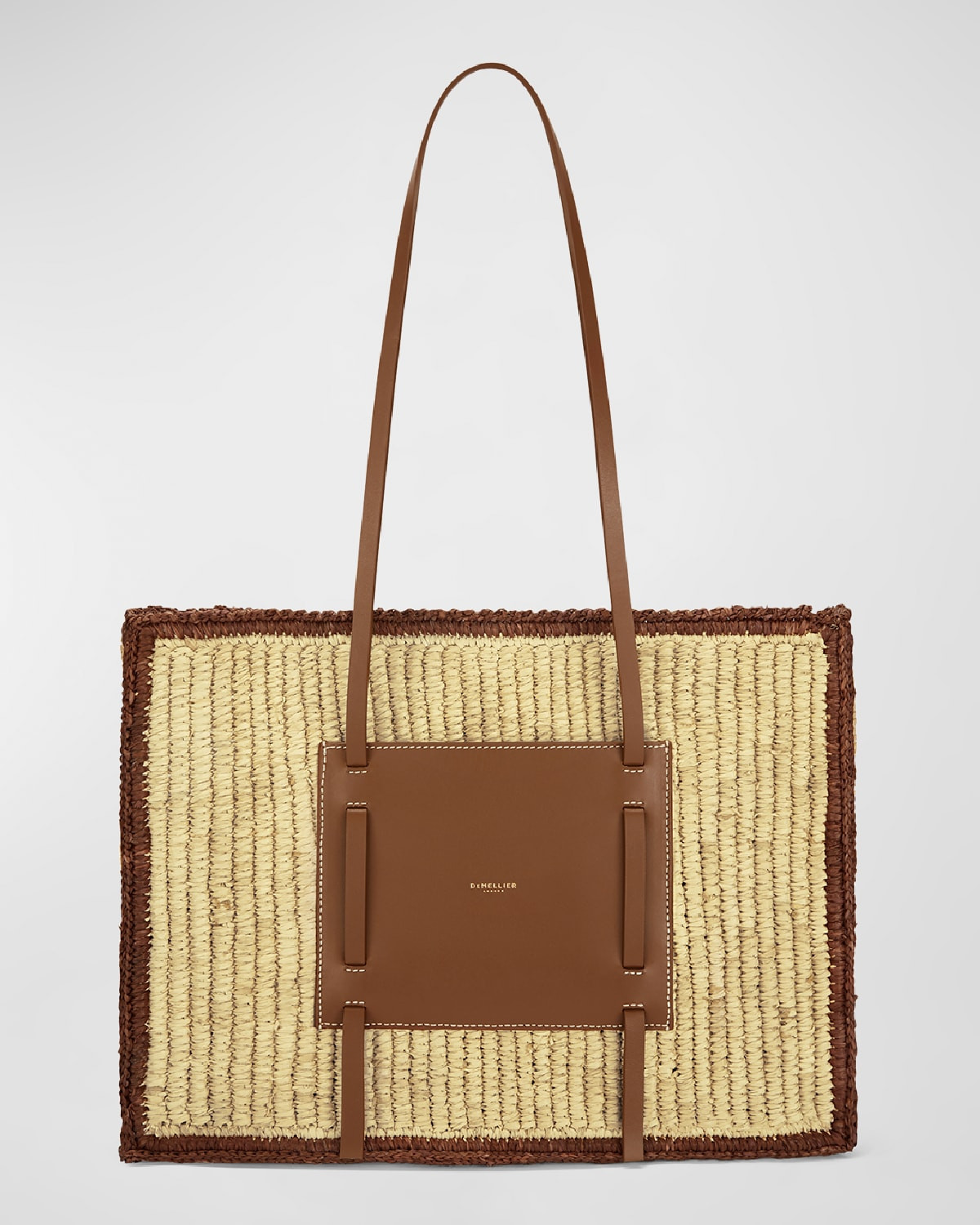The Capri Raffia & Leather Tote Bag | Neiman Marcus