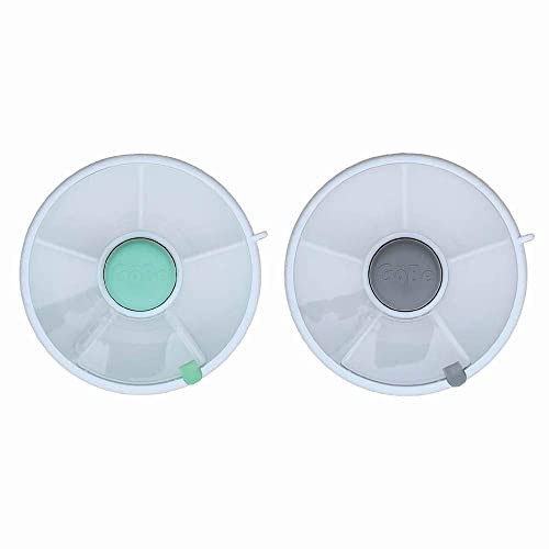 GoBe 2 Pack Kids Snack Spinner - Grey/Teal - Reusable Snack Container with 5 Compartment Dispenser and Lid - Leakproof, Spill-Proof - for Toddlers, Babies, Home, Travel | Amazon (US)