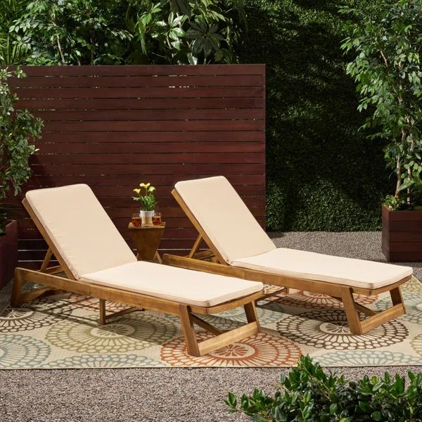Vinita Outdoor Acacia Chaise Lounge Set | Wayfair North America