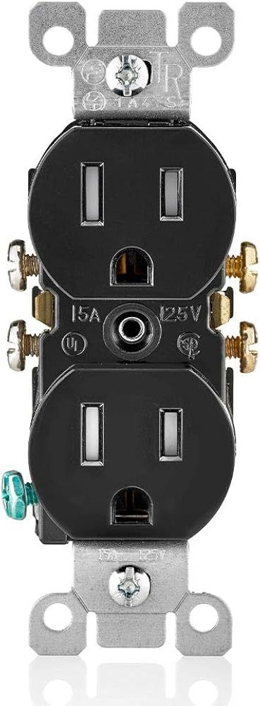 Leviton T5320-E 15 Amp, 125 Volt, Tamper Resistant, Duplex Receptacle, Residential Grade, Groundi... | Amazon (US)