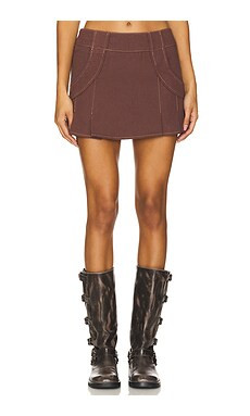 BY.DYLN Avant Mini Skirt in Chocolate from Revolve.com | Revolve Clothing (Global)