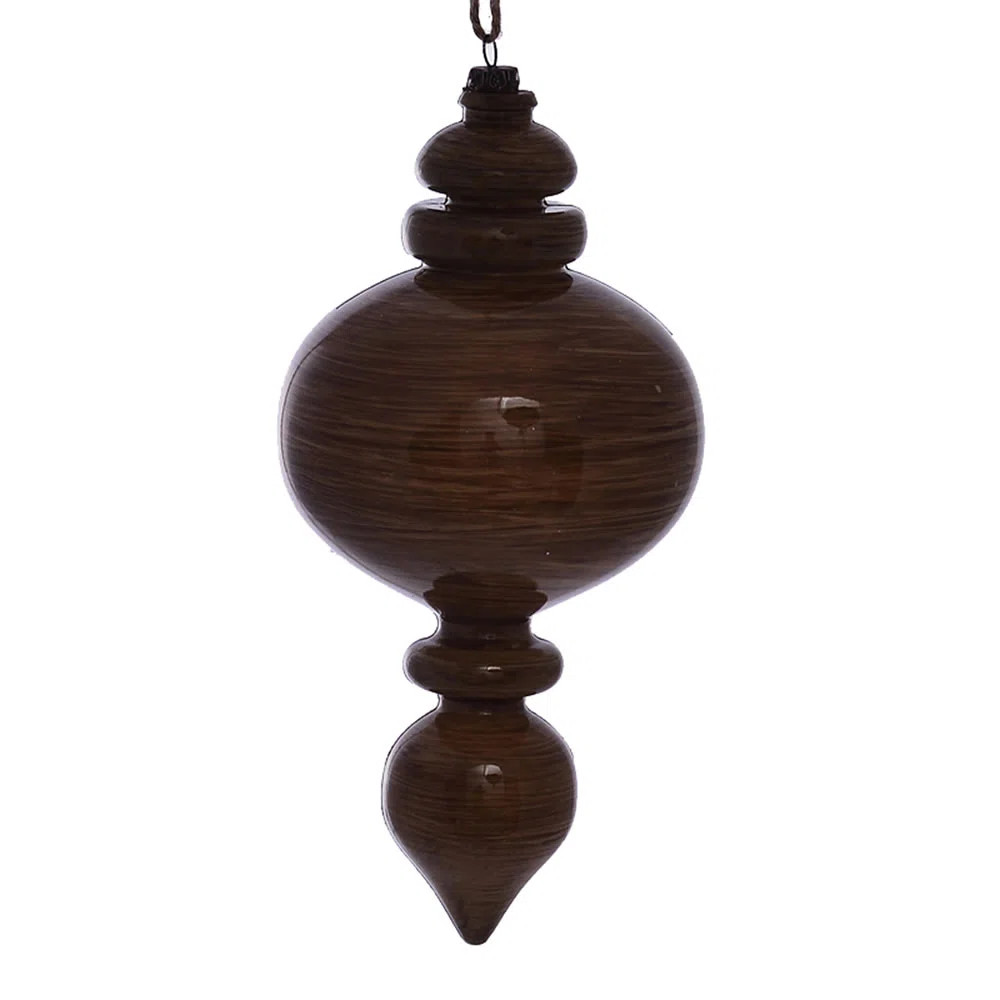 9" Wood Grain Rounded Finial Ornament (Set of 3) | Wayfair North America