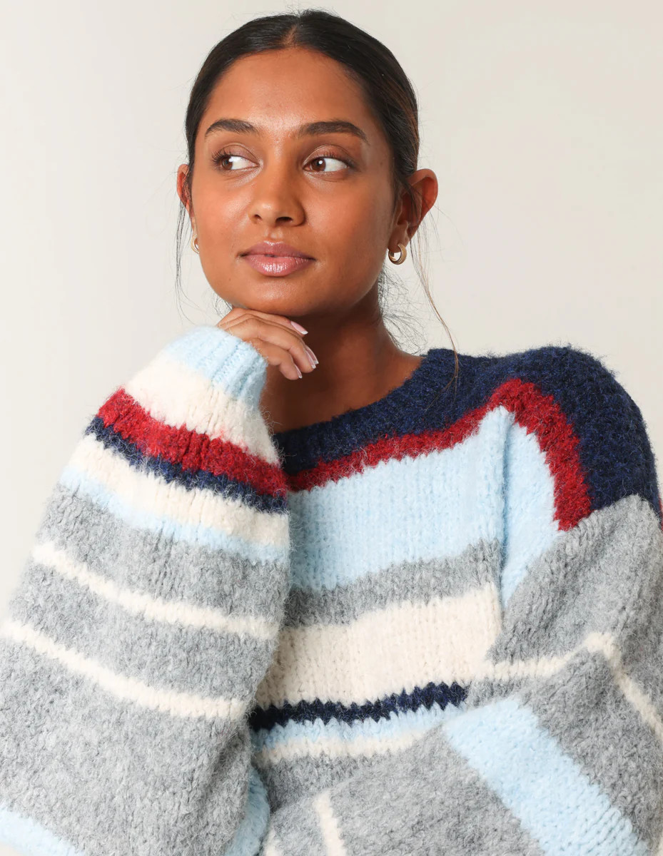 Multi | Colourful Horizontal Stripes Jumper | Blue Vanilla | Blue Vanilla