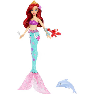 Disney Princess Ocean Friends Ariel Swimming Mermaid Doll with Squirt Toy, Figure & 4 Accessories | Target