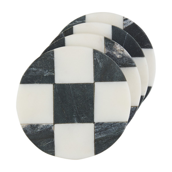 Circle Checkered Coaster Set | Mud Pie