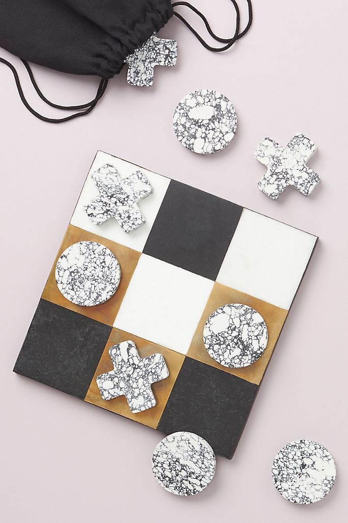Luxe Marble Tic-Tac-Toe Game | Anthropologie (US)