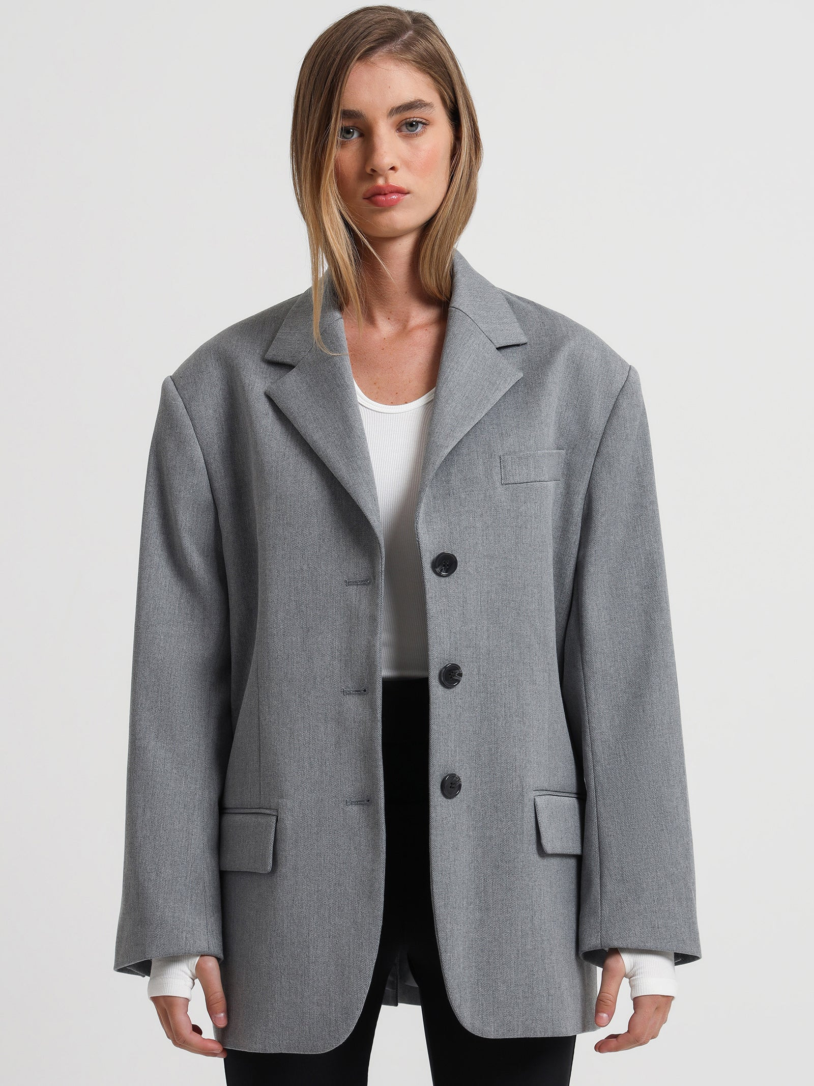 Misha Urban - Gabe Oversized Blazer in Dove Grey | Glue Store (Australia & NZ)