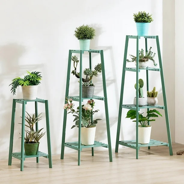 2,3,4-Tier Pot Flower Pine Wooden Plant Stand Shelf Wood Planters Shelving Rack for Indoors Outdo... | Walmart (US)