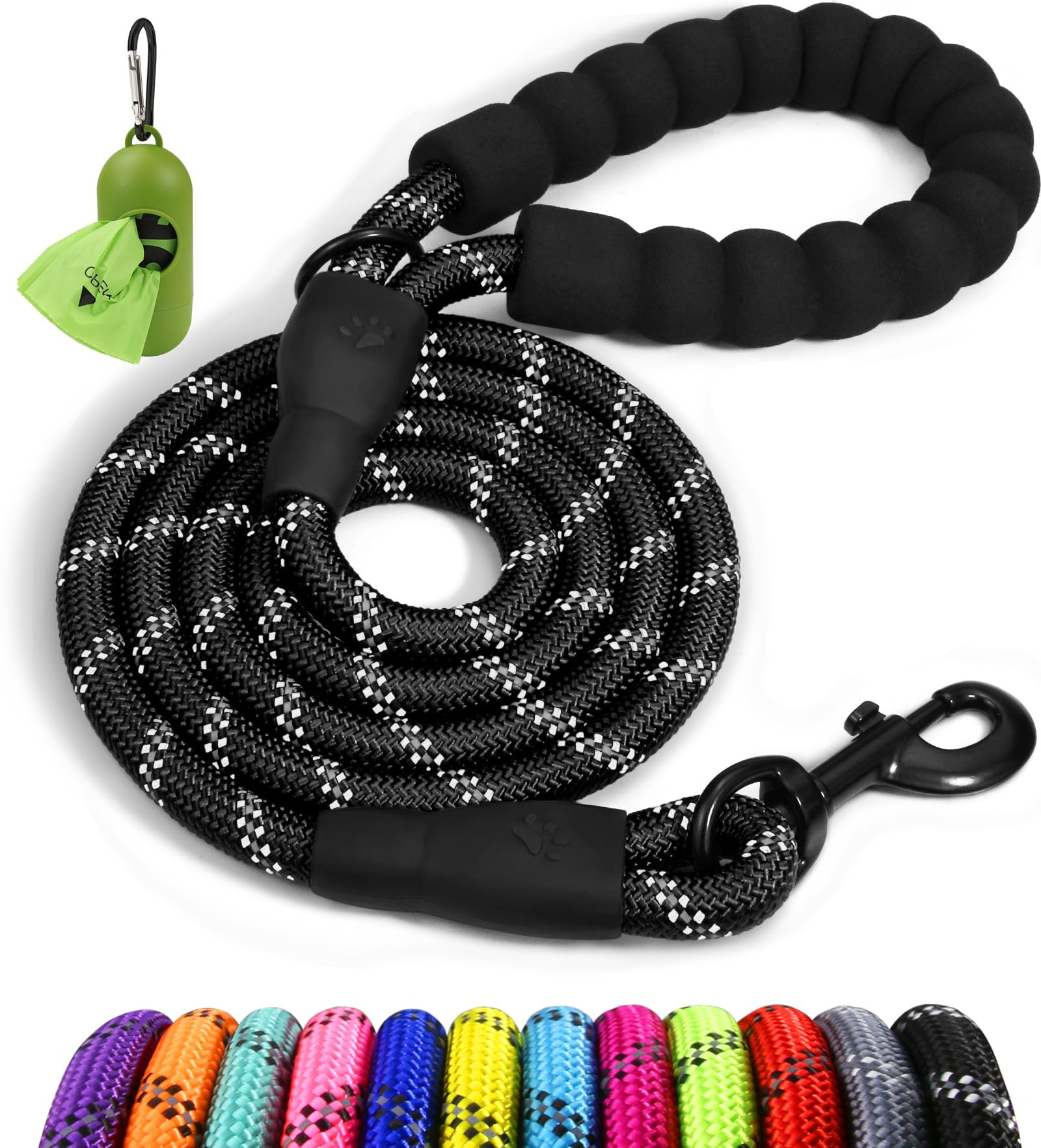 Taglory Rope Dog Leash 6 FT with Comfortable Padded Handle, Highly Reflective Threads Leash for M... | Amazon (US)