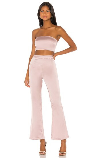 Evelina Bandeau Pant Set in Mauve | Revolve Clothing (Global)