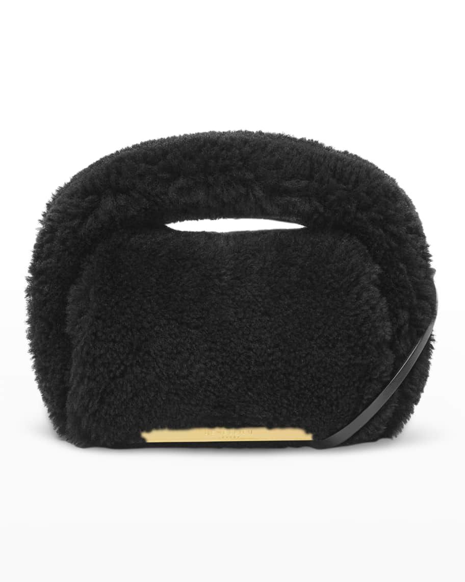 DeMellier Lisbon Mini Shearling Top-Handle Bag | Neiman Marcus