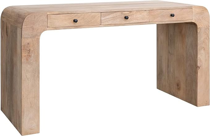 Creative Co-Op Mango Wood Desk with 3 Drawers and Waterfall Edge, Natural Furniture Tables, 60" L... | Amazon (US)