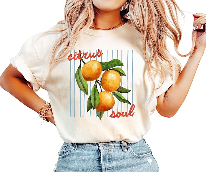 Daytee Citrus Soul Shirt Comfort Colors Tee Orange Fruit Shirt Summer Graphic Watercolor Citrus T... | Amazon (US)