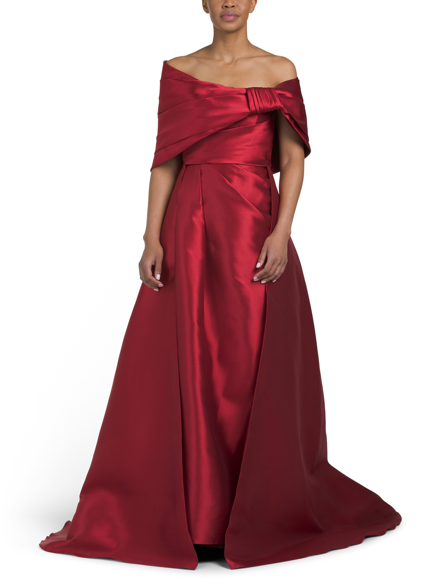 Exaggerated Shoulder Mikado Gown | TJ Maxx