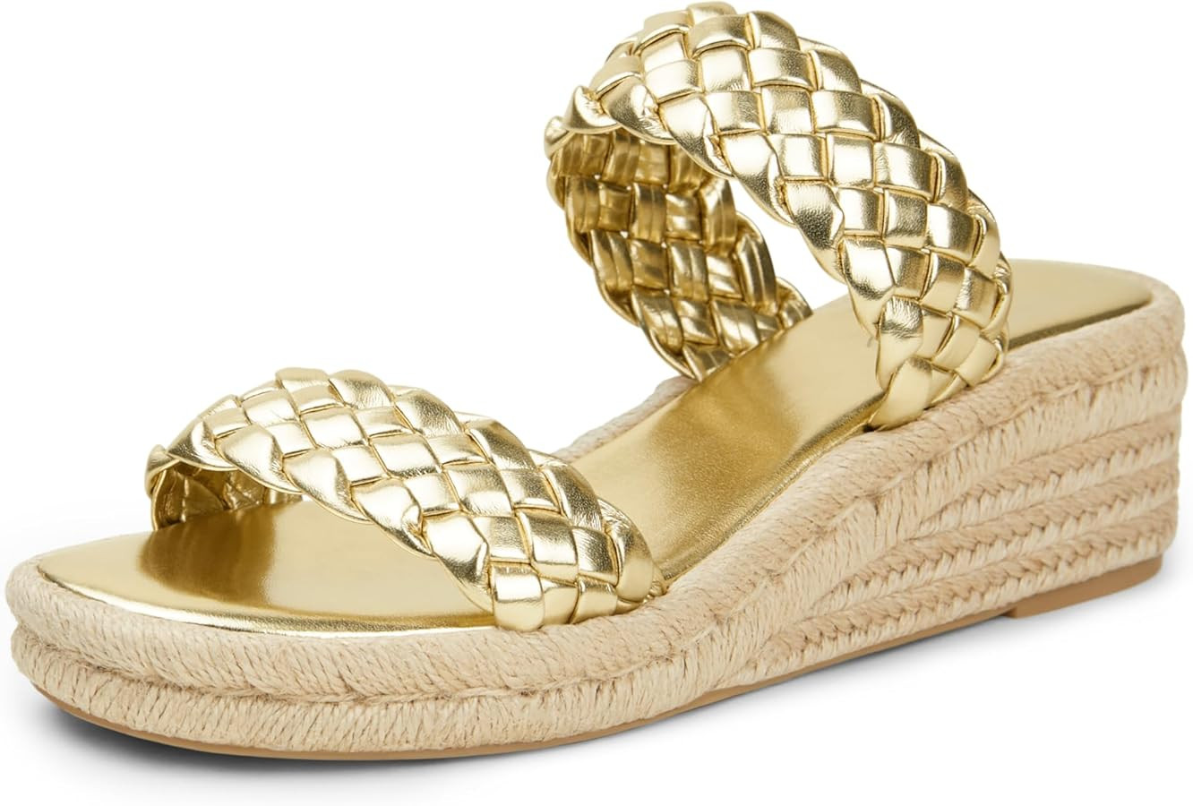 Arromic Women's Platform Wedge Sandals Braided Strap Slide Sandals for Women Casual Slip on Platf... | Amazon (US)