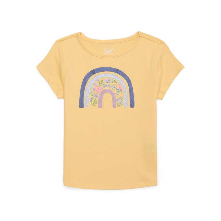 Wonder Nation Girls’ Embellished Graphic Tee with Short Sleeves, Sizes 4-18 & Plus - Walmart.co... | Walmart (US)