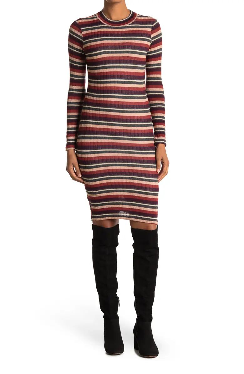 Mock Neck Ribbed Midi Dress | Nordstrom Rack