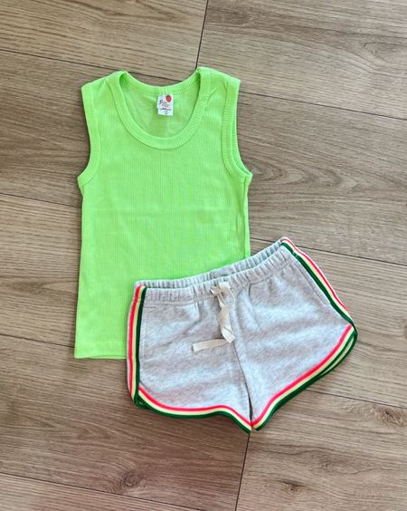 Toddler girl neon tank tops soft shorts outfit summer 

#LTKKids #LTKSeasonal