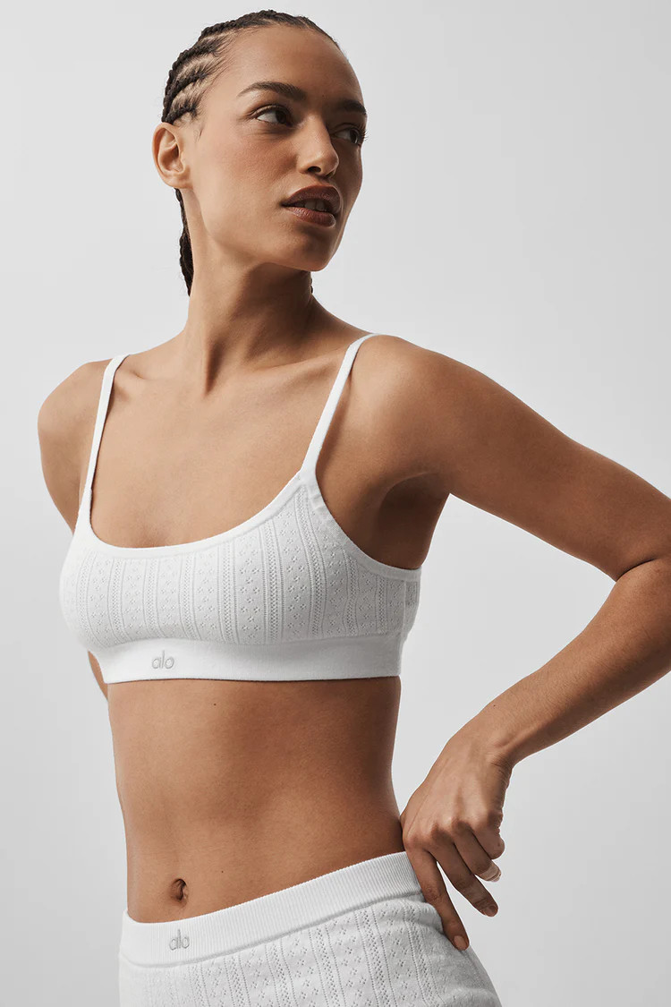Pointelle Sweater Be Mine Bra | Alo Yoga
