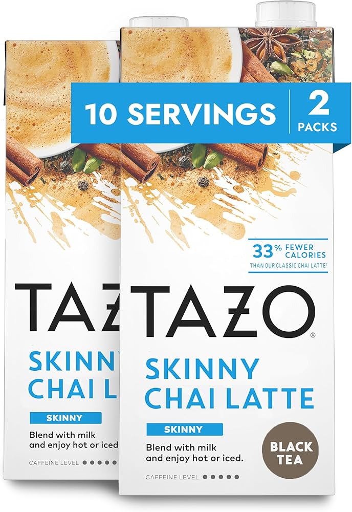 TAZO Skinny Chai Latte Concentrate, Black Tea Concentrate, Easy-to-Serve Chai Tea for Everyday Ch... | Amazon (US)
