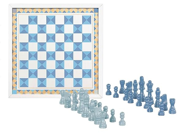 Melissa & Doug Wooden Chess & Pachisi - Blue | Amazon (US)