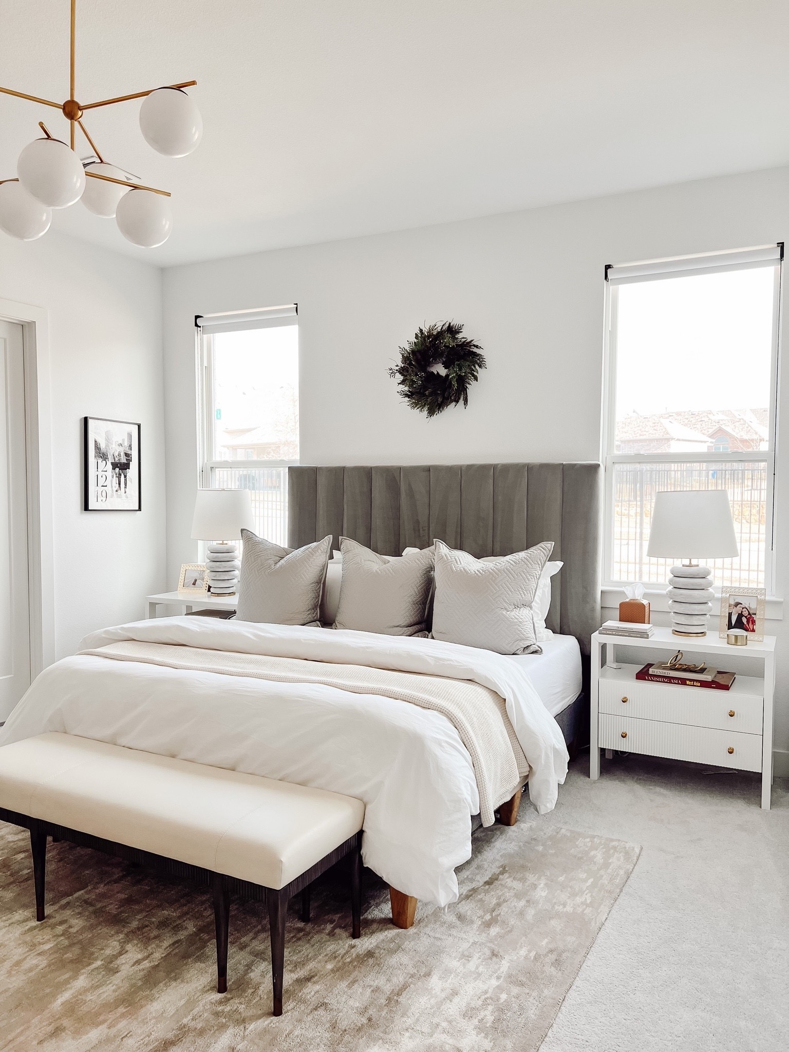 Primary bedroom with luxurious bedding. Including sheets, percale duvet, waffle blanket and duvet insert. Love how fluffed the insert keeps my bedding and how comfy it feels. Breathable and is perfect for any temperature! Use code HKCUNG25 for 25% off! 

#LTKsalealert #LTKhome #LTKstyletip