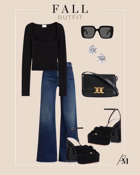 abercrombie squareneck top 
hustler jeans 
loeffler randall platform heel 
wildior black framed sunglasses 


#LTKSeasonal #LTKstyletip #LTKshoecrush