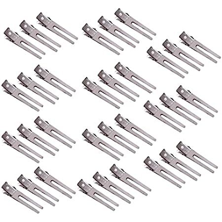 50pcs Double Prong Hair Clips Curl Clips 1.75 Inches Metal Alligator Hair Pins Styling Clips for Sal | Amazon (US)