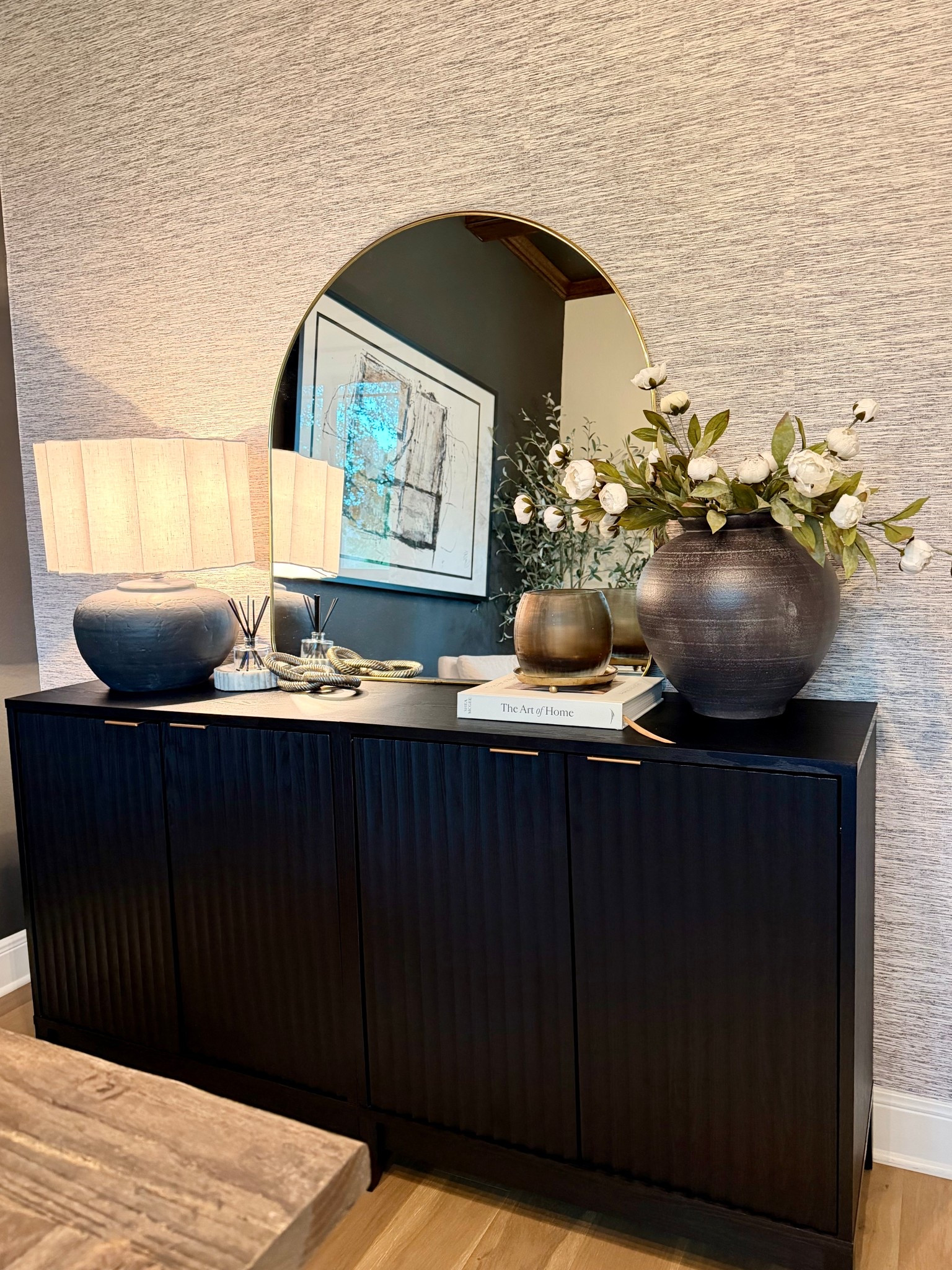 Keep staring at this wall trying to decide if I should add a third cabinet, thoughts?

#LTKHome