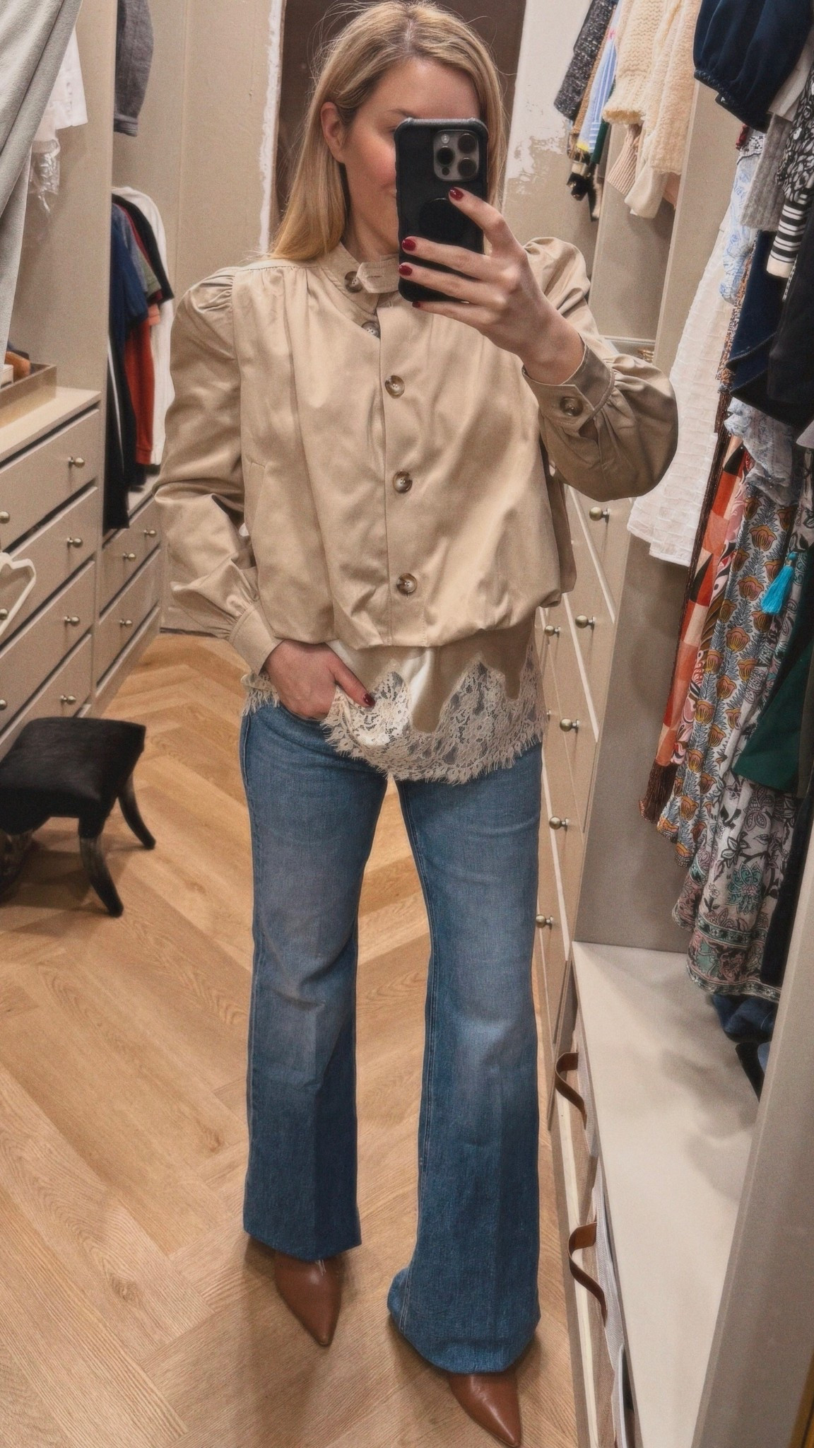 Cropped trench with silk lace trim tank

Spring outfit 

#LTKootd #LTKSeasonal #LTKNYFW