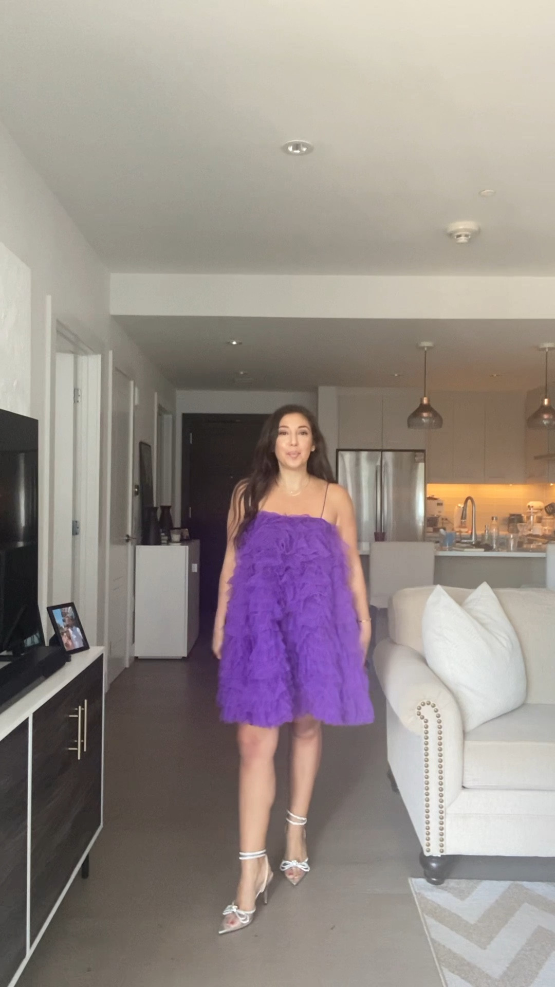 One of my favorite dresses from my ASOS party dress try on! This purple tulle mini dress is so vibrant and beautiful - perfect for a wedding guest or a holiday party dress! I have a size 4. The sparkly shoes are a great complement to this look  

#LTKshoecrush #LTKSeasonal #LTKwedding