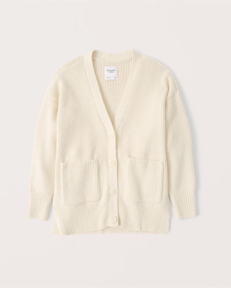 Oversized Legging-Friendly Cable Cardigan | Abercrombie & Fitch (US)