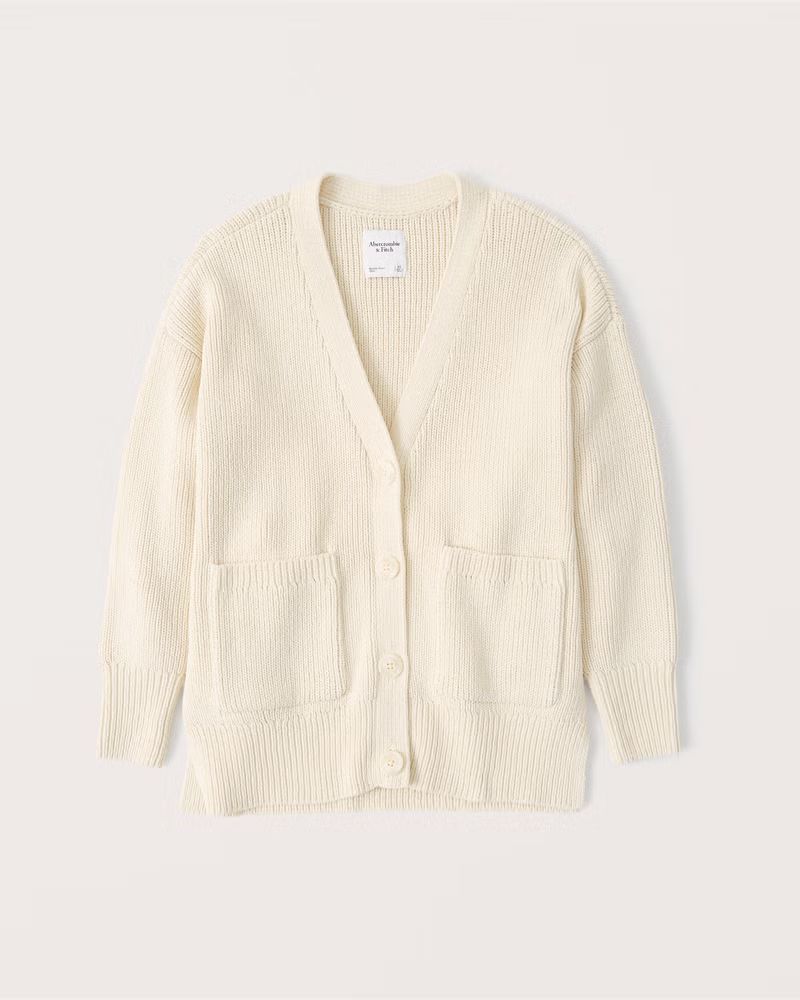 Oversized Legging-Friendly Cable Cardigan | Abercrombie & Fitch (US)