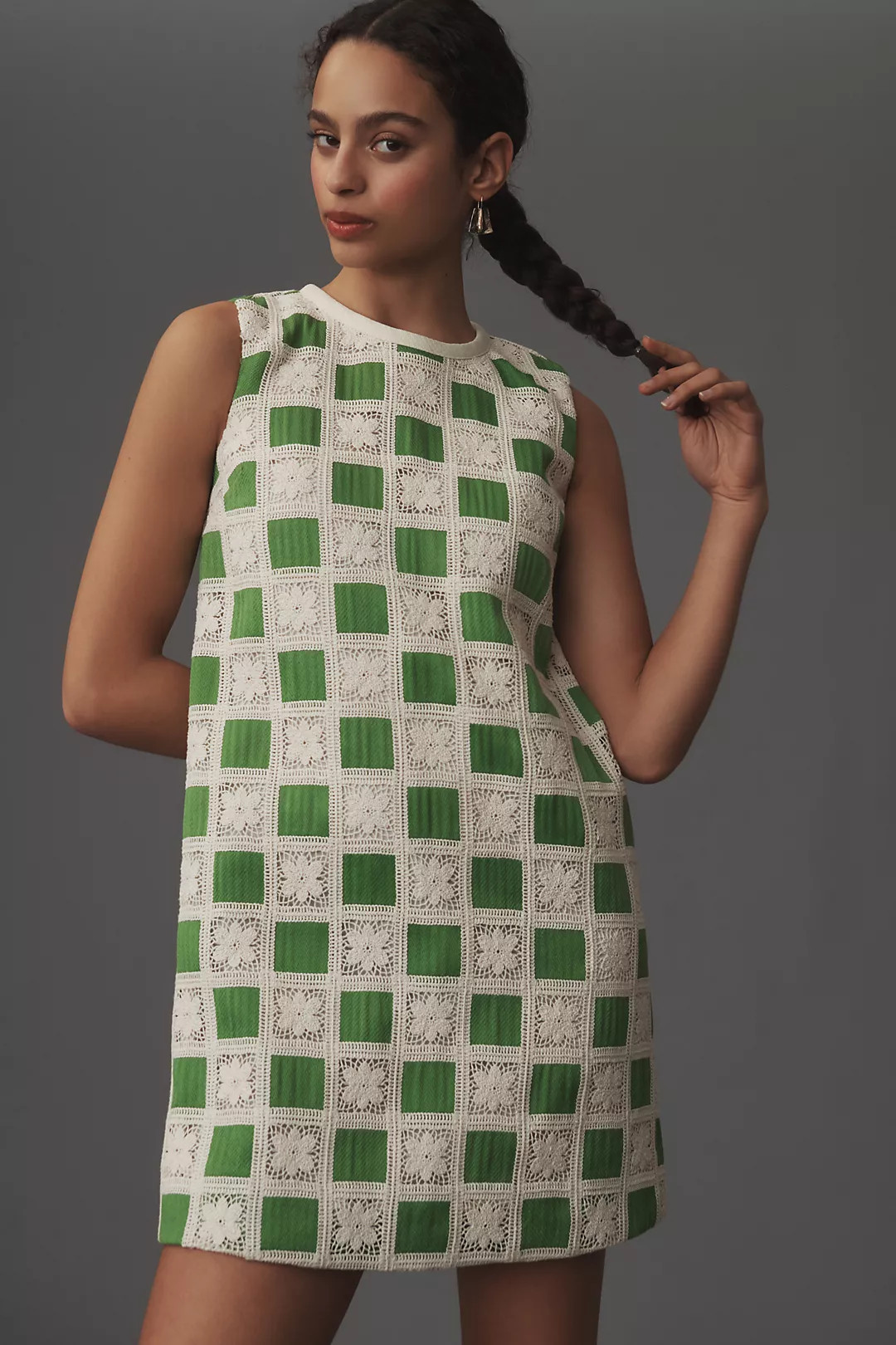 English Factory Crochet Patchwork Shift Dress | Anthropologie (US)