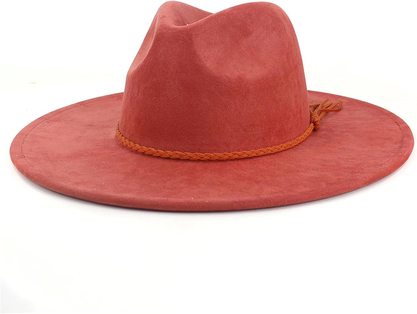 Big Wide Brim Fedora Hats for Women Men Western Suede Hats Large Felt Panama Hat Rancher Hat | Amazon (US)