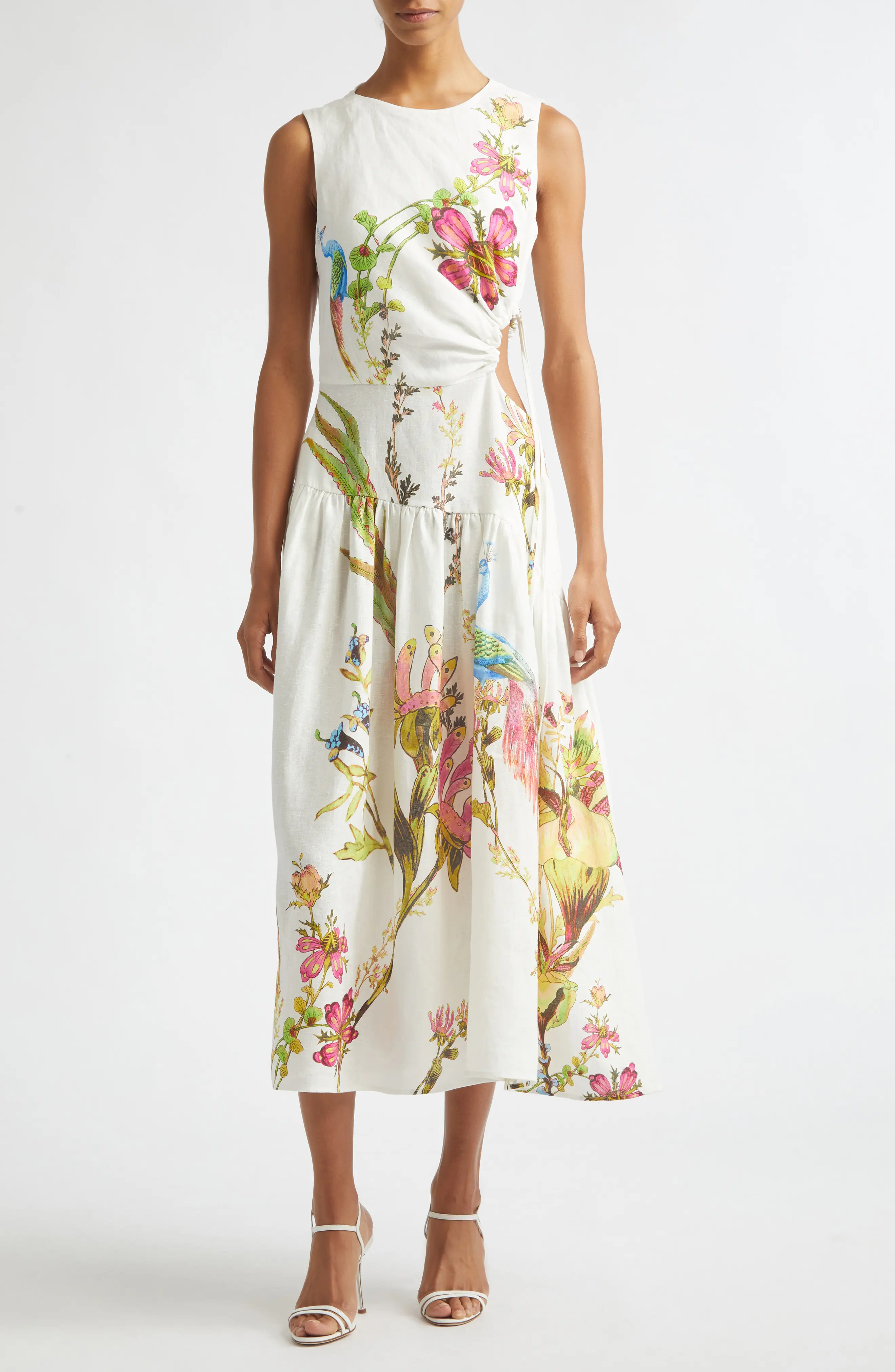 Bianca Placed Floral Linen Dress (Women) | Nordstrom | Nordstrom
