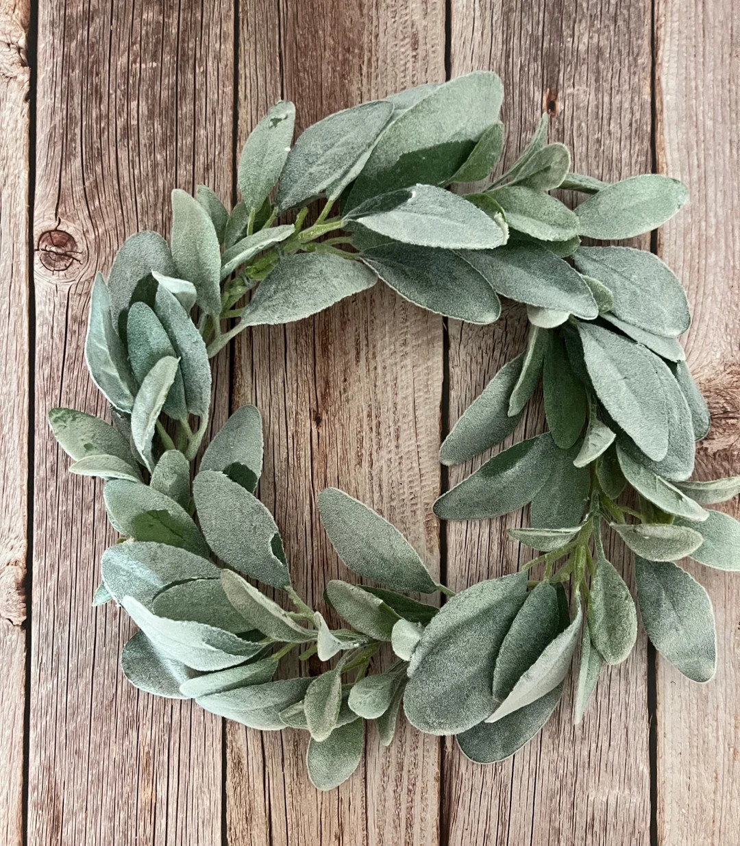 Small Artificial Lambs Ear Wreath - Etsy | Etsy (US)