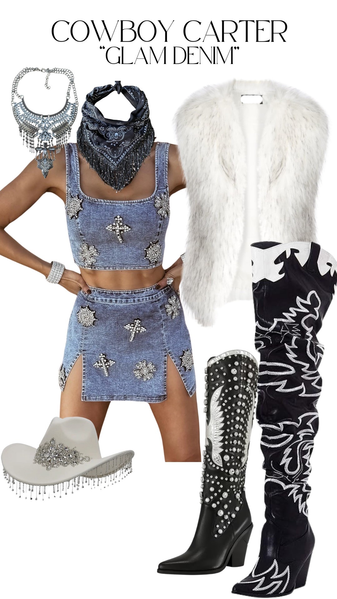 Denim & Glam Outfit inspiration for Cowboy Carter Concert 

#LTKFestival #LTKStyleTip