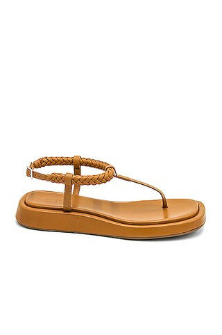 GIA BORGHINI x RHW Flat Thong Sandal in Brown | FWRD 
