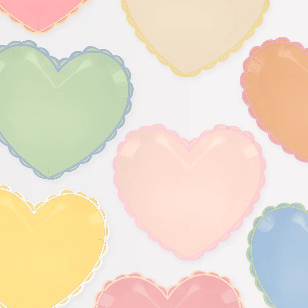 Meri Meri Pastel Heart Large Plates | Shop Sweet Lulu