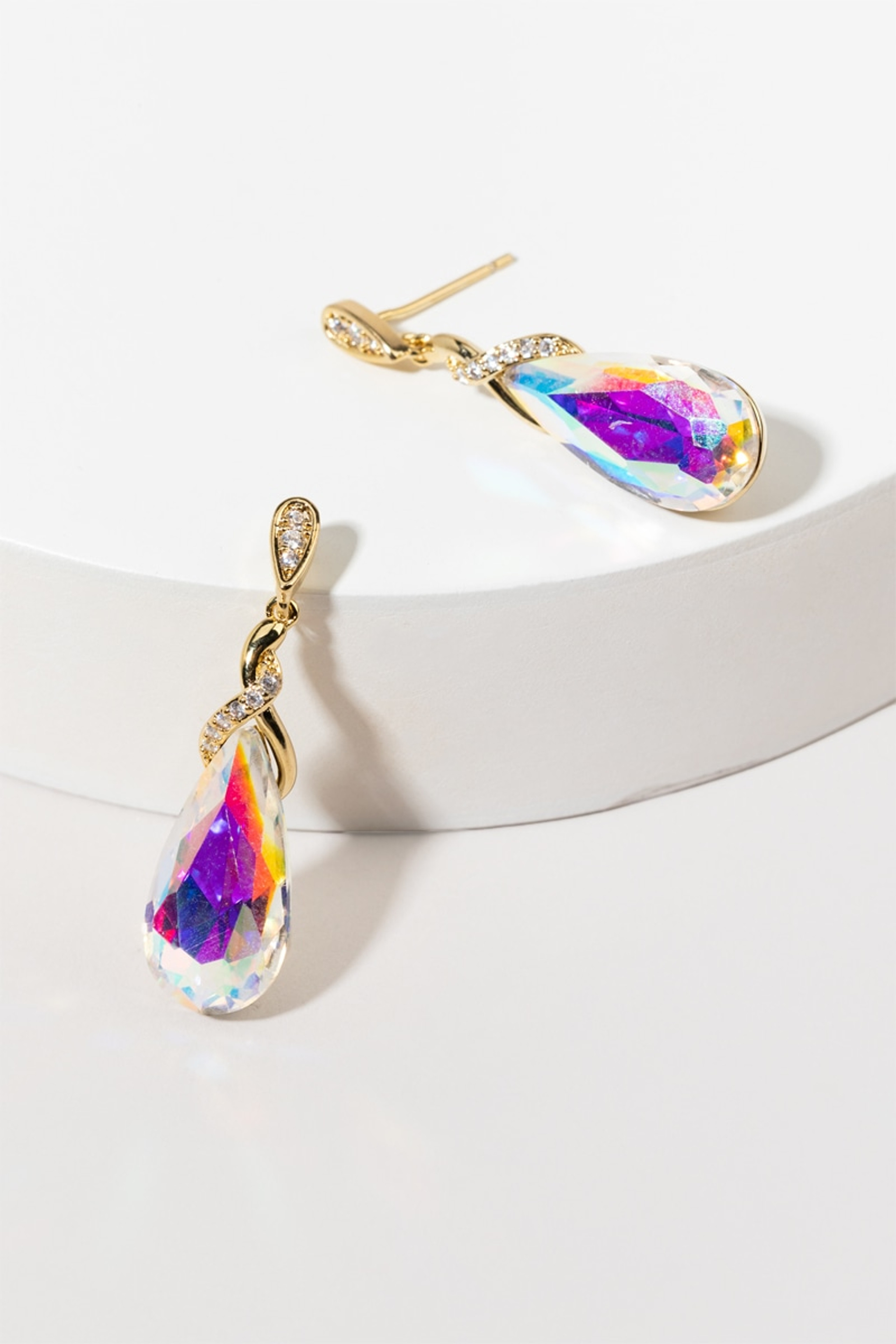Brigitta Large Teardrop CZ Drop Earrings | Francesca's