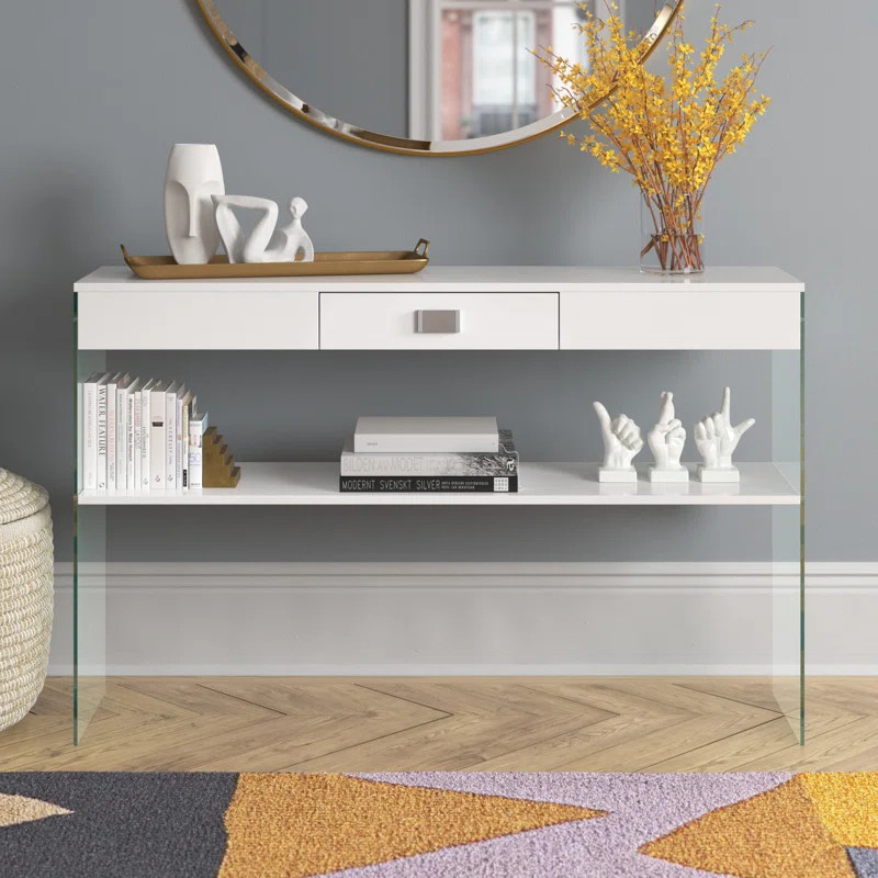 Avyona 47.5'' Console Table with 1 Drawer and Glass Frame | Wayfair North America