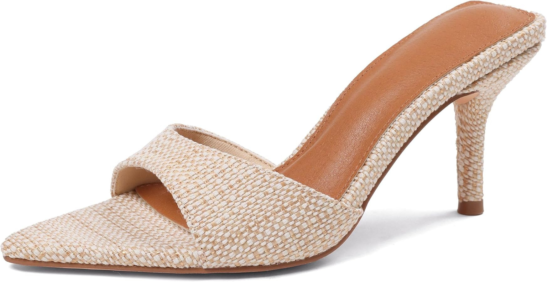 Celbreez Black Kitten Heels Mules Summer Sandals for Women Black Heels Pointed Open Peep Toe High... | Amazon (US)