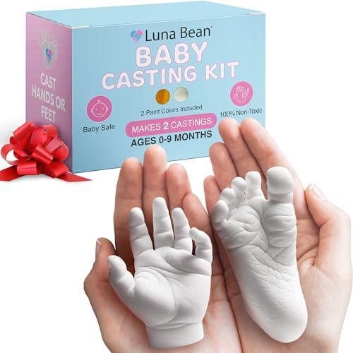 Luna Bean Baby Footprint Hand Casting Kit - Baby Monthly Milestone Casting Kit - New Mom Gifts | Amazon (US)