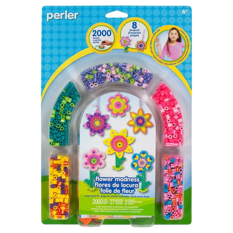 Perler Fuse Bead Kit, Flower Madness, 8 Projects, Ages 6 and up | Walmart (US)