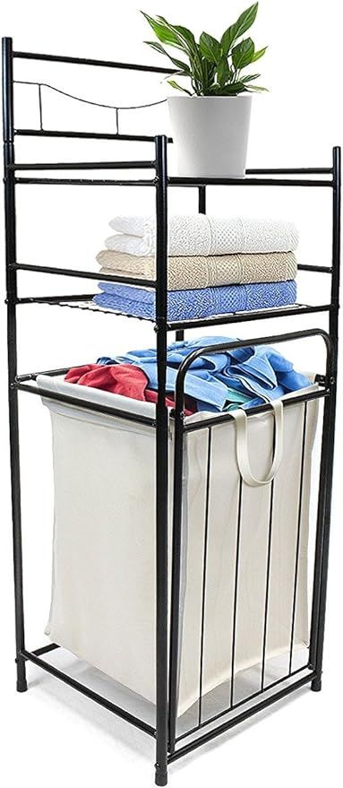 Sorbus Bathroom Tower Hamper Organizer - Features Tilt Out Laundry Hamper and 2-Tier Storage Shel... | Amazon (US)